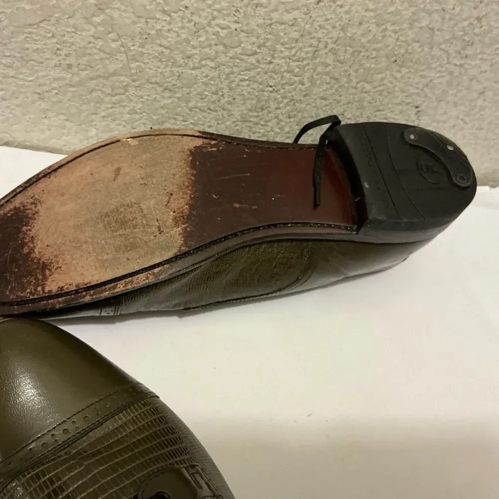 Stacy Adams Olive Men's Madison Cap Toe Oxford Leather Oxfords 10.5D
